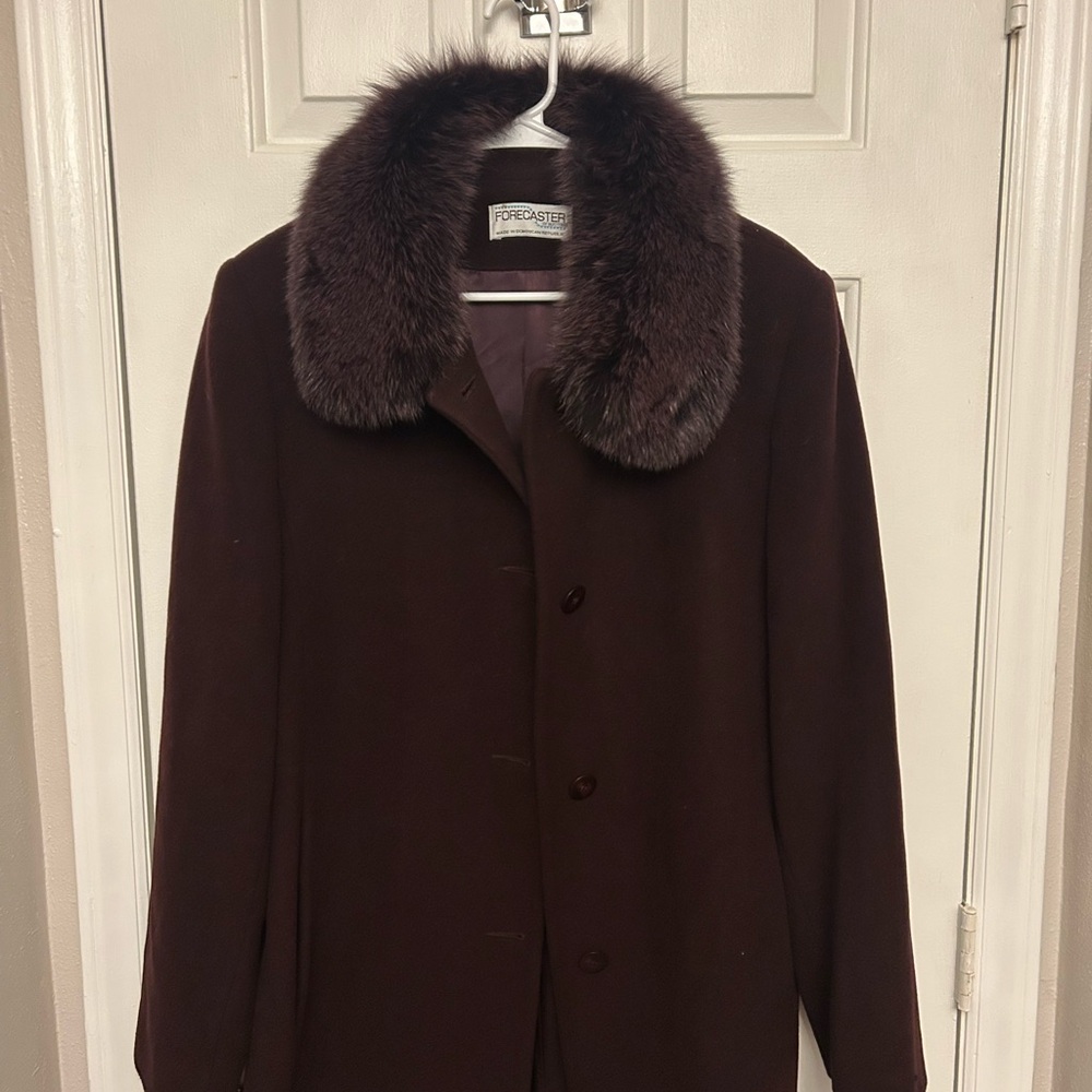 Dark purple vintage GENUINE Fox fur coat